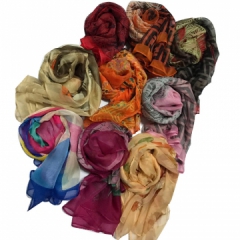 過(guò)年新配飾時尚印花絲巾圍巾紗巾